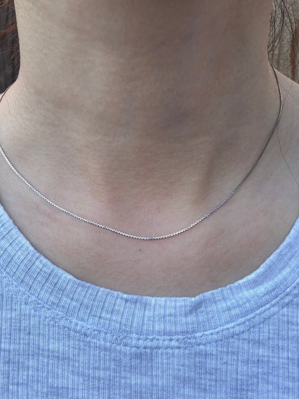 Solid 18k White Gold S Link Chain Necklace 14.7" 1mm - Picture 3 of 9
